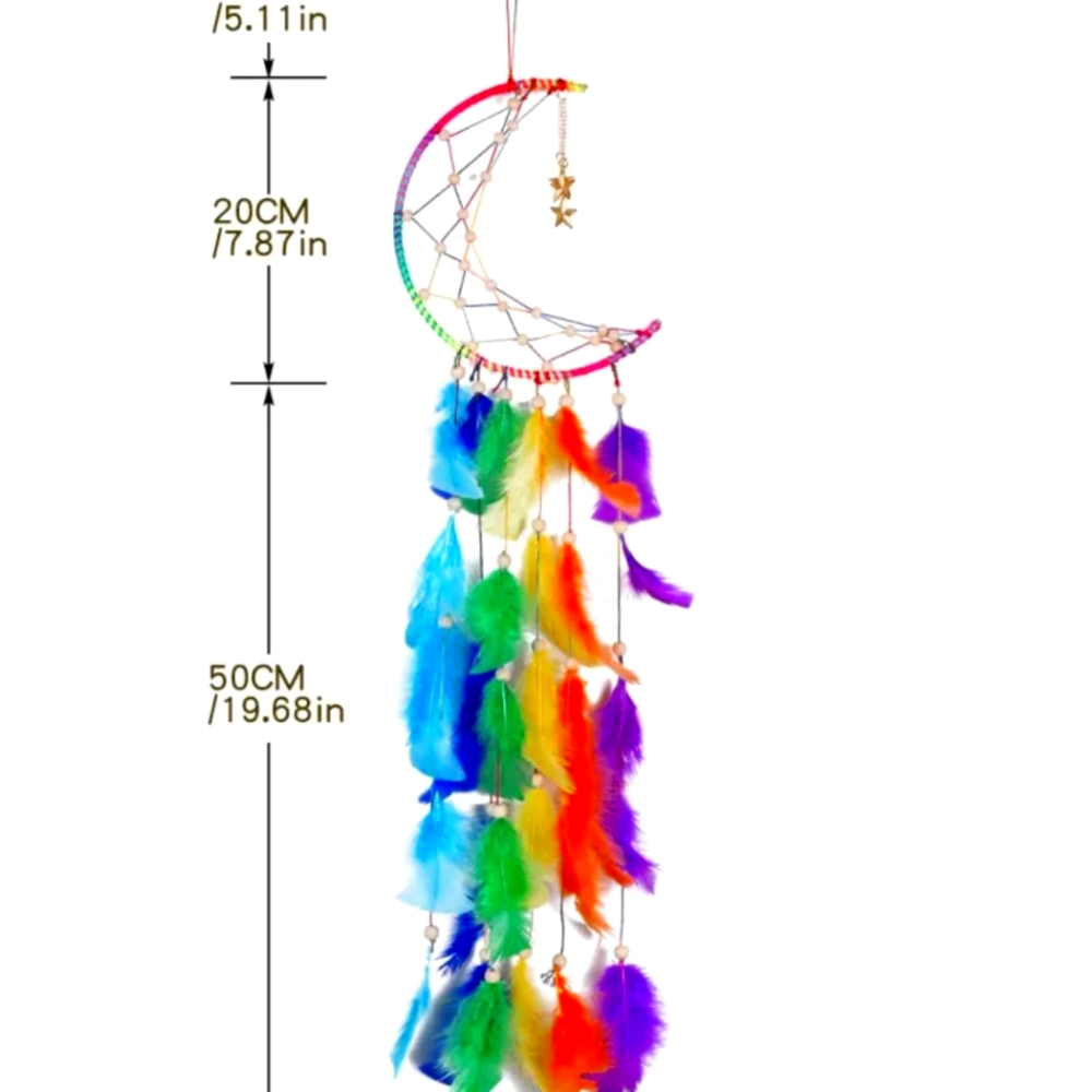Beautiful multi-colored moon dreamcatcher